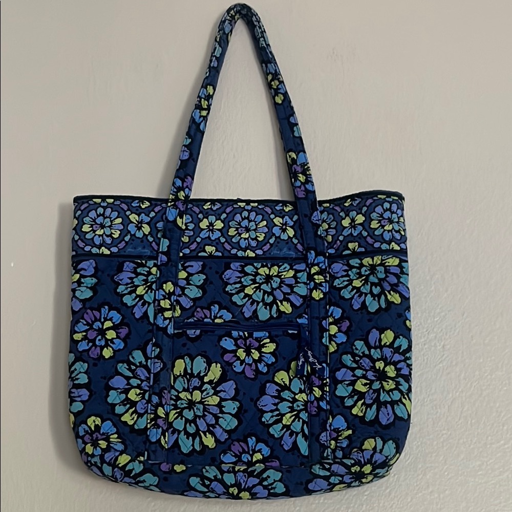 Vera Bradley Indigo Pop Floral Tote Bag - Picture 4 of 11